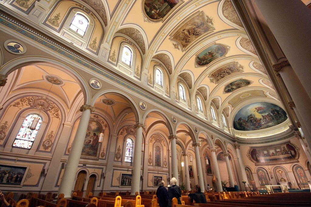 Nave of a Toronto basilica looking toward the altar