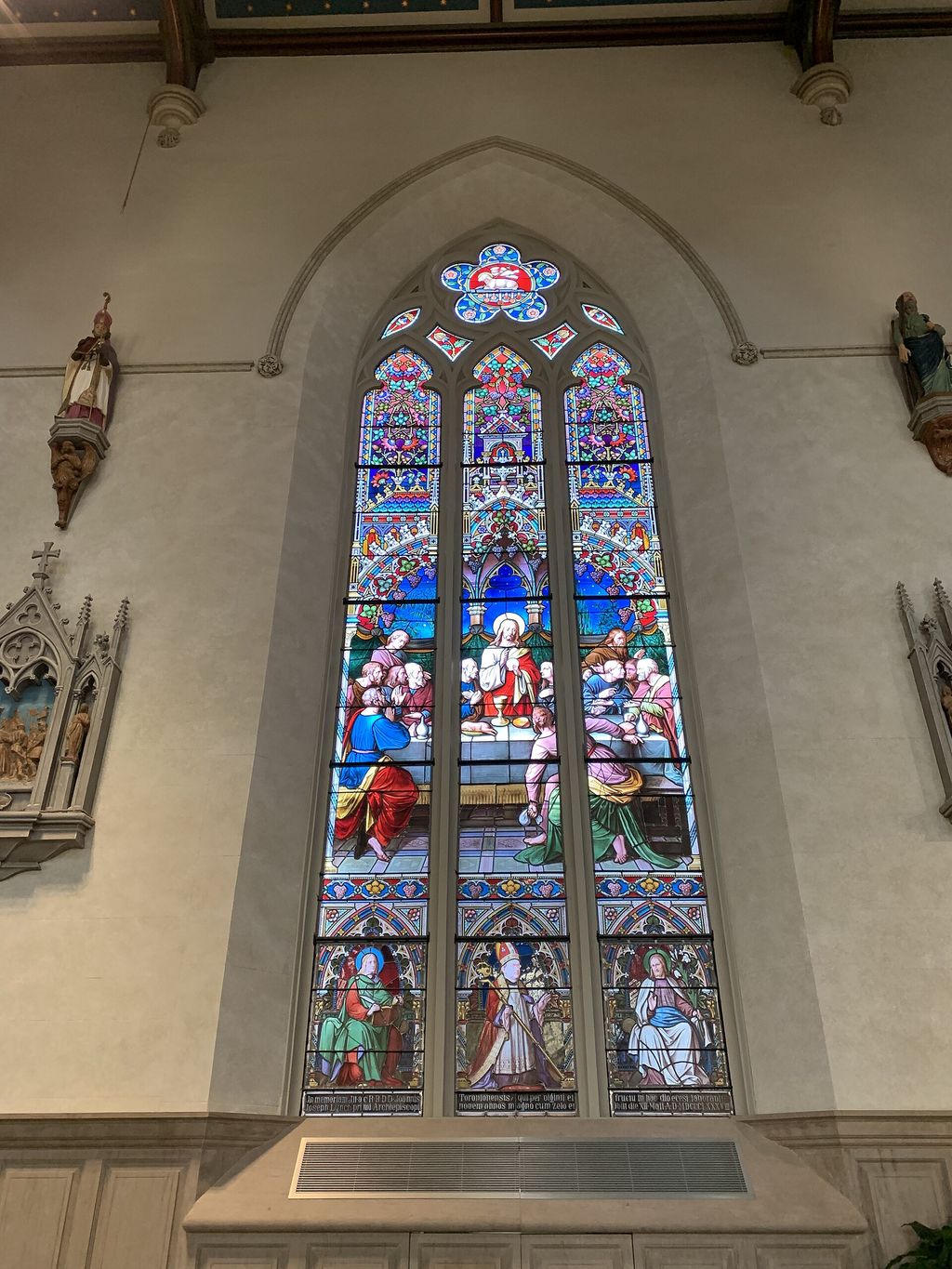 Stained glass window at St. Michael's Cathedral Basilica, Toronto